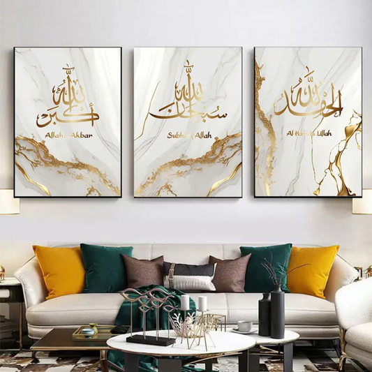 Lot de 3 tableaux Religieux doré