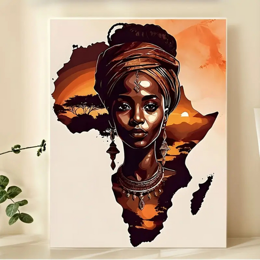 Tableau Afrique avec Femme